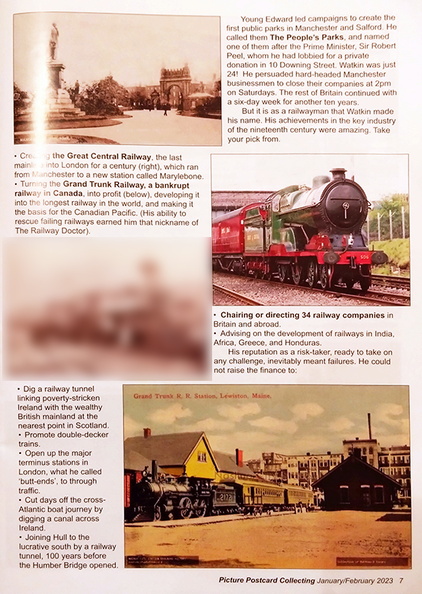 The Jan/Feb 2023 edition of Picture Postcard Collecting magazine. Picture Postcard Collecting magazine is published 10 times a year, in print only, for a subscription price of £54 incl p & p, with subscriptions available on 0771 5054609. It is believed to be the biggest printed postcard magazine in the world, further details are available on https://www.picturepostcardcollectingmagazine.com/ 2023-01 Picture Postcard Collecting Watkin02-WEB.jpg